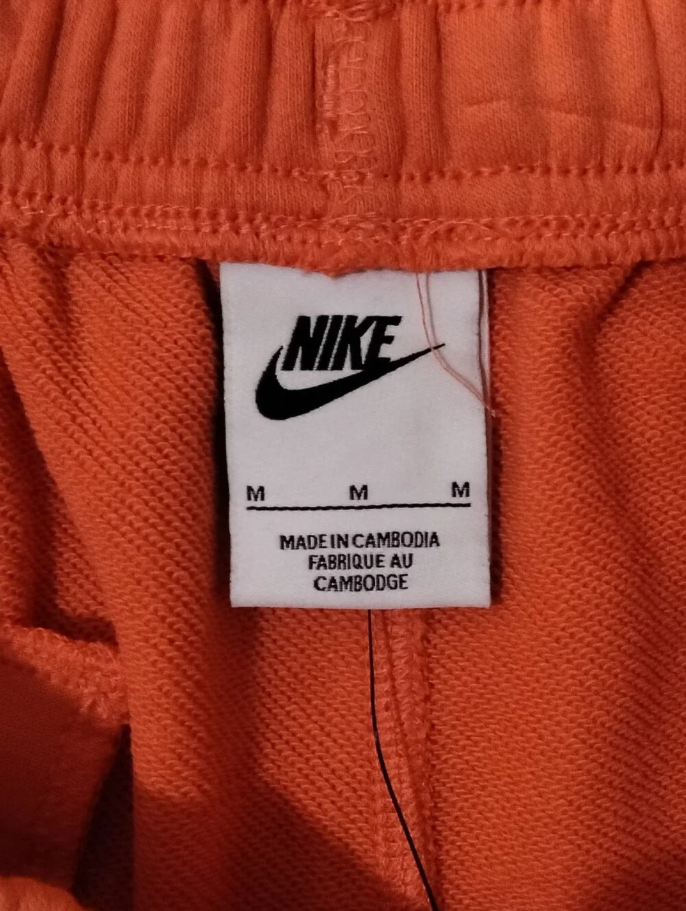 Nike Club French Terry Flow Cloth Shorts Orange Swoosh Logo Mens Size Medium NWT